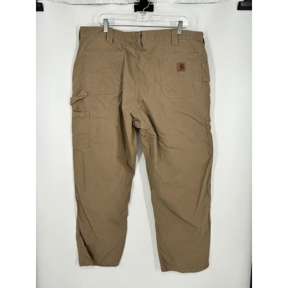 Carhartt‎ Carpenter Pants Original Dungaree Fit B151 DKH Khaki Canvas Size 42x30